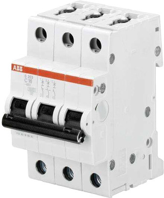 Выключатель автоматический ABB S 203 3P С 2А 6кА 3M 2CDS253001R0024