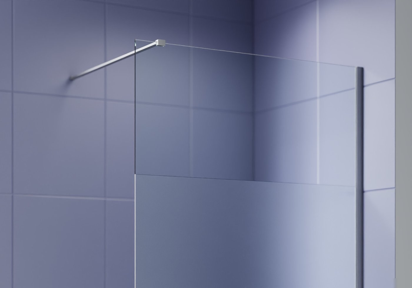 Душевая стенка Aquatek Walk in с держателем 100x200 AQ.WI.100.3GM (оружейная сталь/прозрачное стекло)