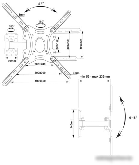 Кронштейн Electric Light КБ-01-85 (черный)