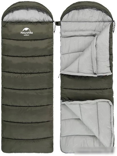 Спальный мешок Naturehike U350 NH20MSD07 (левая молния, хаки)