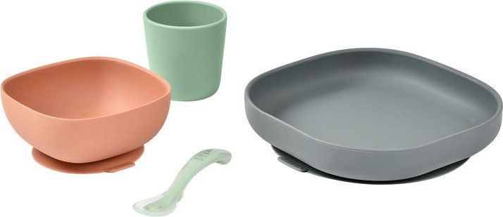 Набор детской посуды Beaba Coffret Repas Silic Mineral 913543