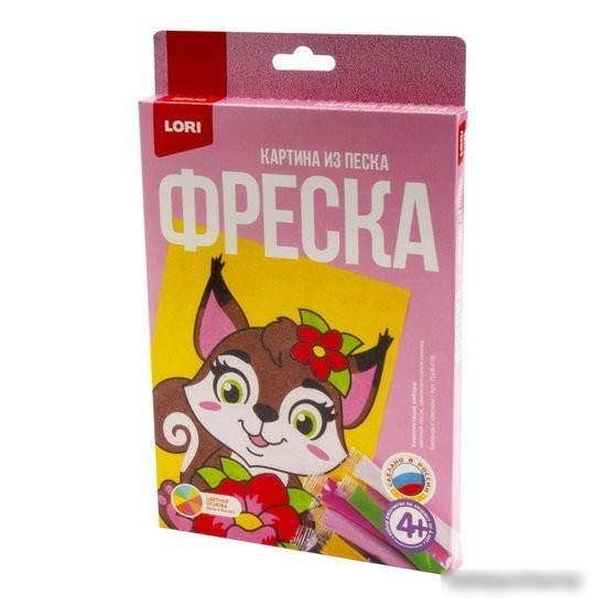 Фреска Lori Фреска. Картина из песка Белочка с цветком Пзф-016