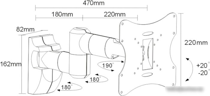 Кронштейн Maclean MC-503A B (черный)