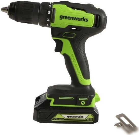 Дрель-шуруповерт Greenworks GD24DD35K2 3704007CUC (с 2-мя АКБ)
