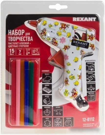 Термоклеевой пистолет Rexant 12-0112