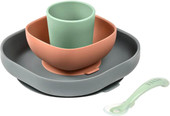 Набор детской посуды Beaba Coffret Repas Silic Mineral 913543