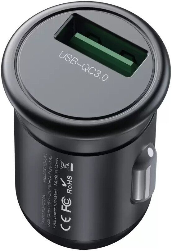 Автомобильное зарядное XO CC46 (черный)