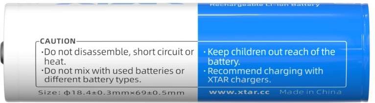 Аккумулятор XTAR 18650-PCB 3500mAh Li-Ion 3.7V 10A (с защитой)