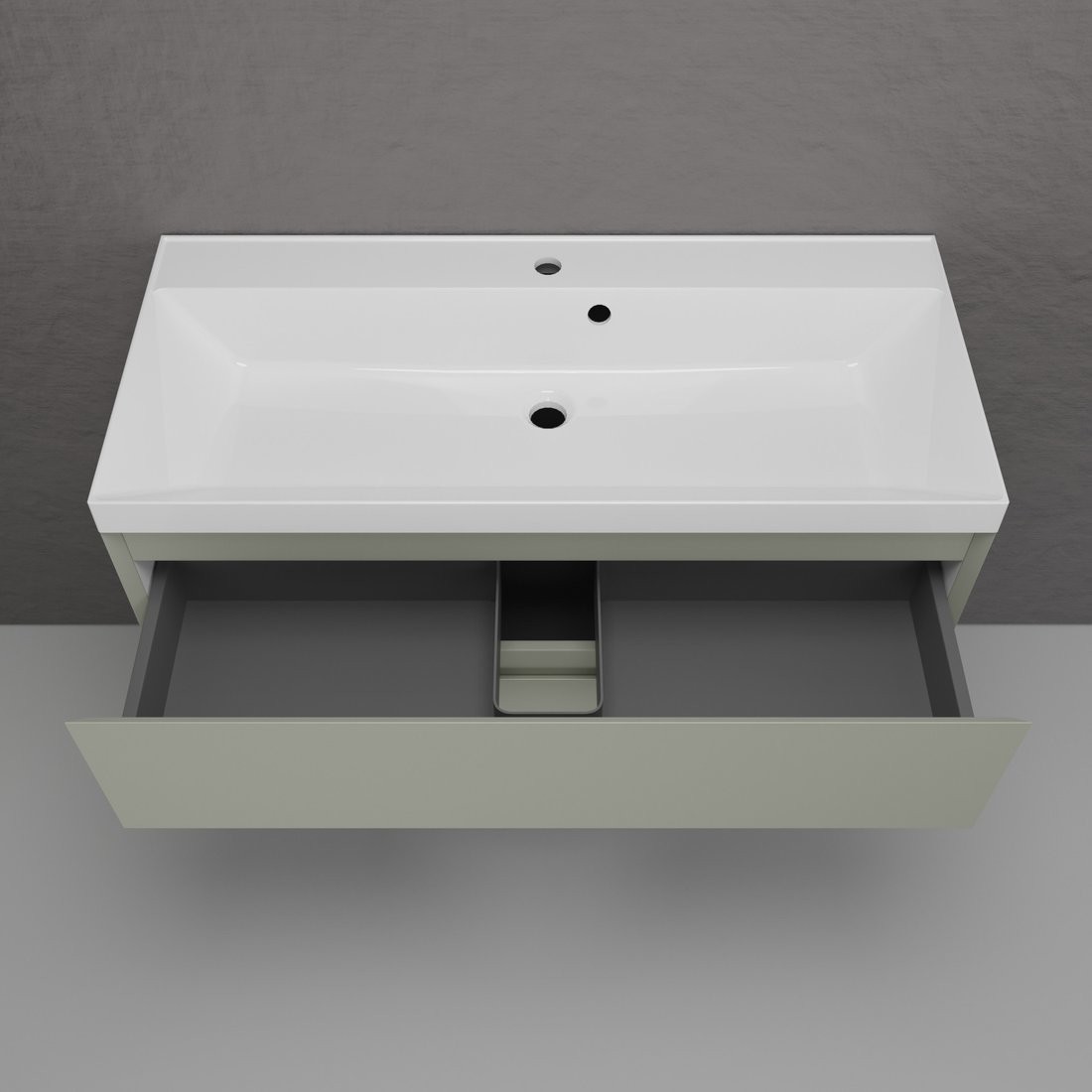 Symbolite Тумба под умывальник Манхэттен 100 Plus 2 ящика + Asti 100x45 (подвесная, олива/жасмин)