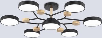 Подвесная люстра Ambrella FL4866/7 BK/WD (черный/дерево)