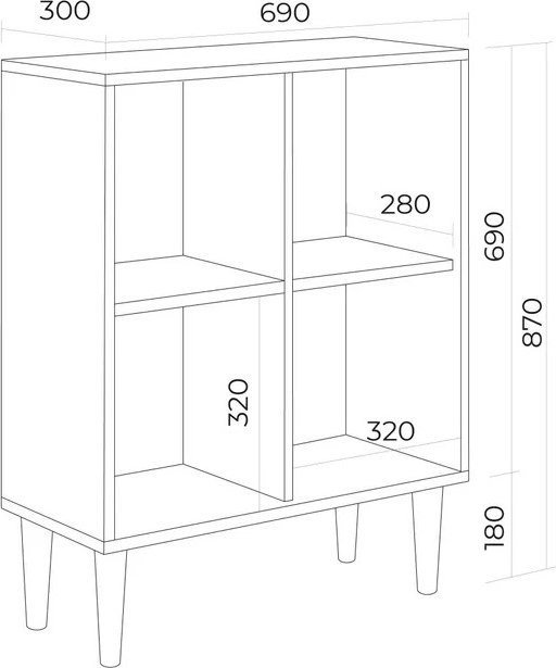 Стеллаж MONOFIX Одос 4 секции (капучино)