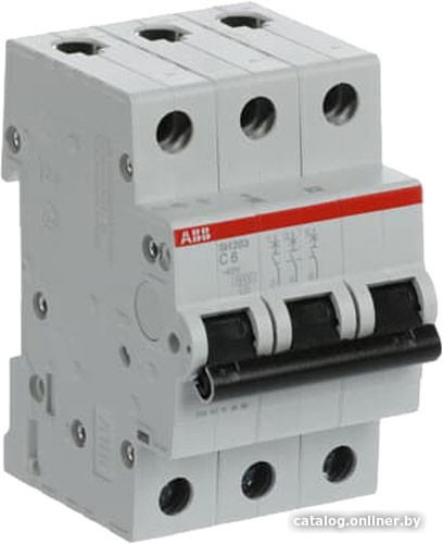 Выключатель автоматический ABB SH203-C6 3P 6А 2CDS213001R0064 Выключатель автоматический ABB SH203-C6 3P 6А 2CDS213001R0064