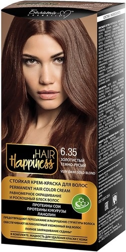 Белита-М Hair Happiness Стойкая 6.35 золотистый темно-русый