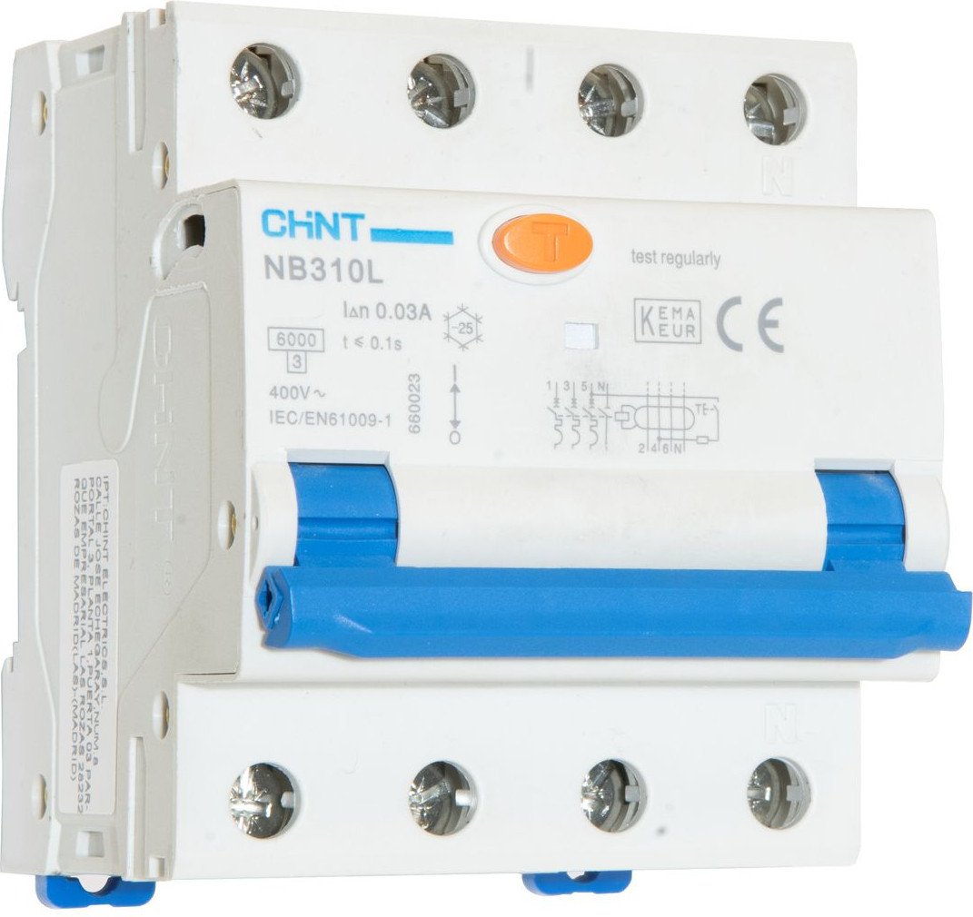 Дифференциальный автомат Chint NB310L 3P+N 25А 30mA 6кА АС 660023