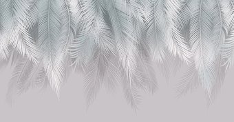 Фотообои Mio Tesoro Пальмовые листья с оттенком бирюза/серый (500x260)