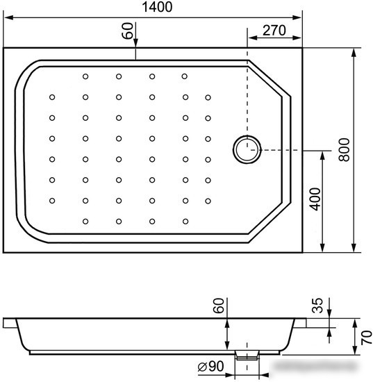Душевой поддон RGW Style 140x80