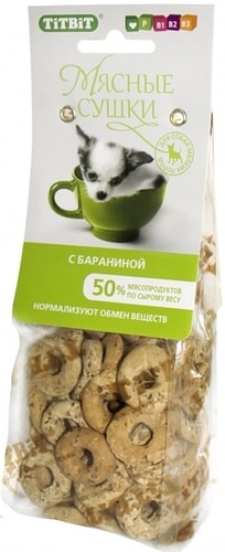 Лакомство для собак TiTBiT Мясные сушки с бараниной 100 г