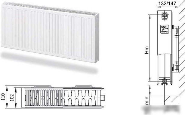 Стальной панельный радиатор Лемакс Compact 22 500x1000