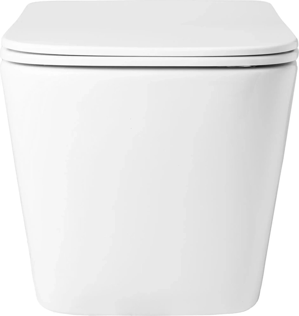 Унитаз подвесной Saniteco KW-9004WS + 501 + K02-W (с кнопкой, белый)