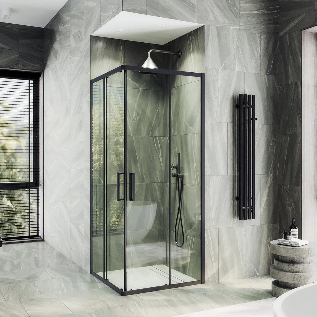 Душевой уголок MaybahGlass MGY-1323-6 (бесцветное стекло/черный)