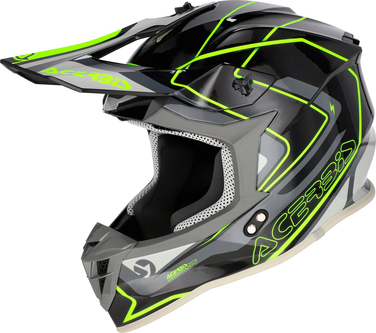 Мотошлем Acerbis Linear 2206 Graphic 0025316.444.064 (M, черный/флуоресцентный желтый)