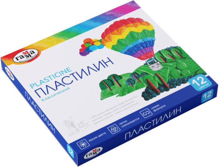 Пластилин Гамма Классический 281033 (12 цв)