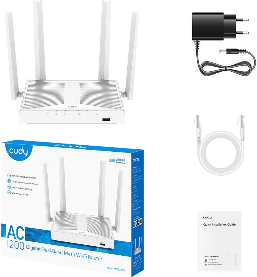 Wi-Fi роутер Cudy WR1300S 1.0