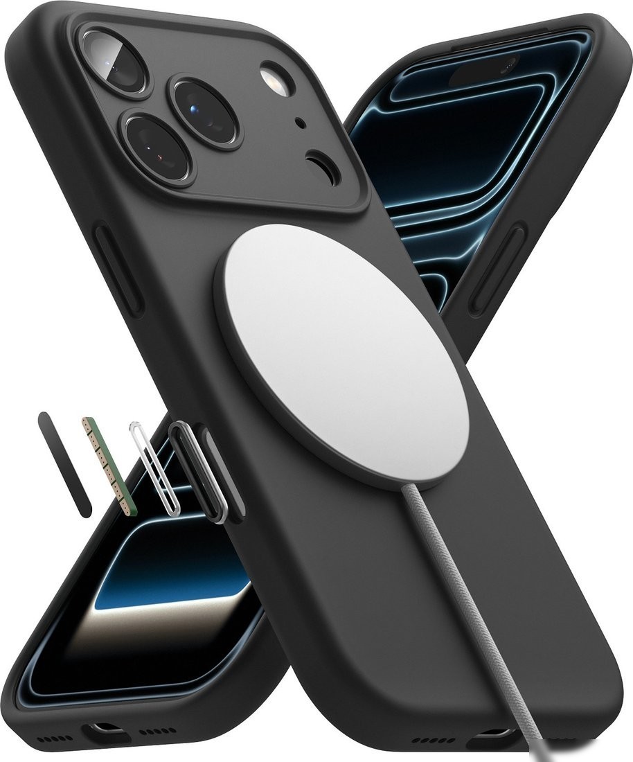 Чехол для телефона Ringke Silicone Magnetic для iPhone 17 Pro (Black)