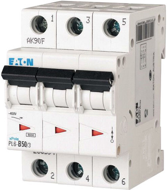 Выключатель автоматический Eaton PL6 3P 50А C 6кА 3M 286606