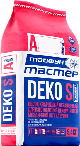 Декоративная штукатурка Тайфун Deko S А2 (белый, 5.4 кг)