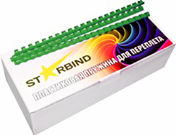 Пластиковая пружина для переплета Starbind A4 25 мм 50 шт (зеленый)