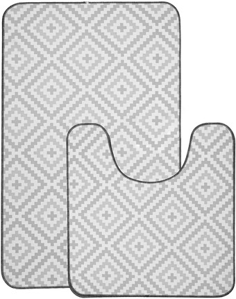 Набор ковриков Вилина Ромбы 7060-22003 (50x85, 50x52, серый)