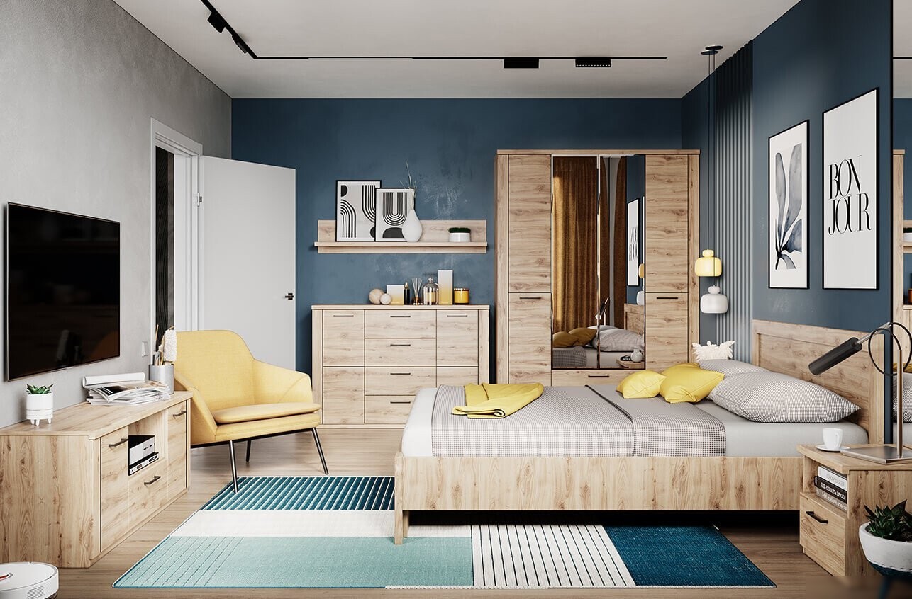 Кровать Anrex Doorset 140 (дуб наварра)
