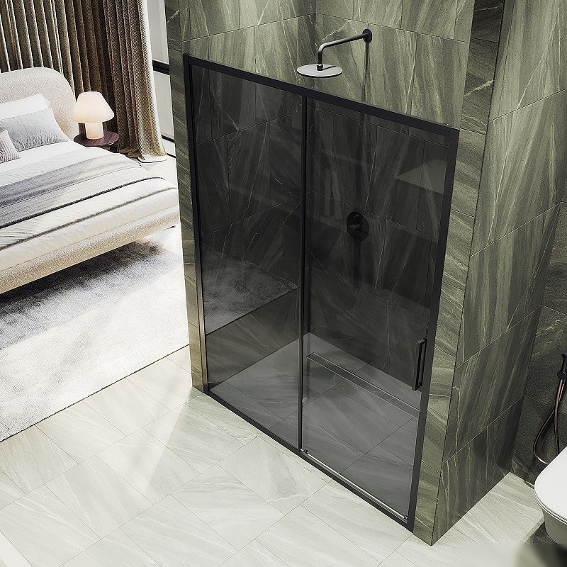 Душевая дверь MaybahGlass 195x120 MGD-1284-6 (графит/черный)