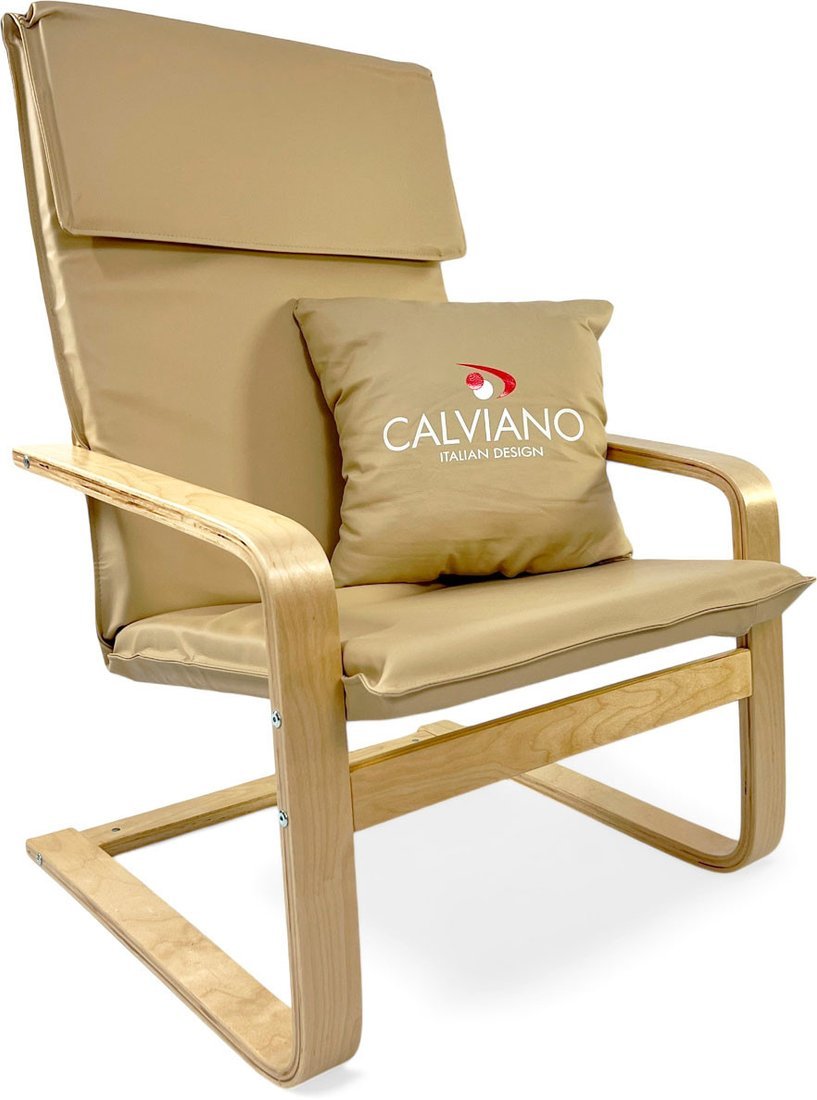 Интерьерное кресло Calviano Soft 1 (светло-бежевый PU)