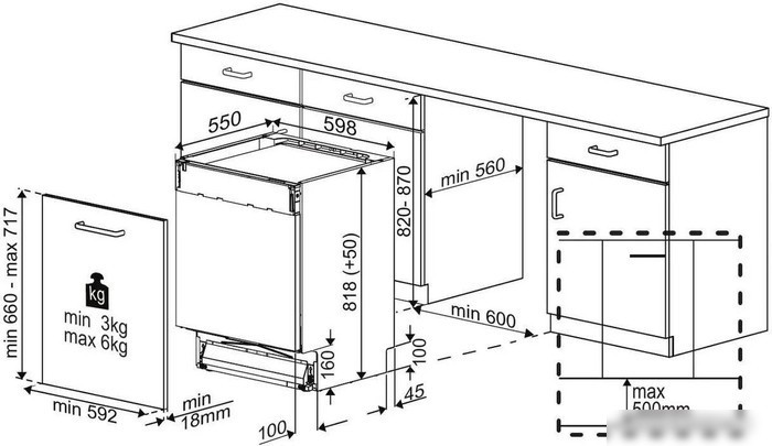 Встраиваемая посудомоечная машина Hotpoint-Ariston HI 4D66 DW