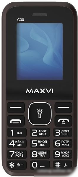 Кнопочный телефон Maxvi C30 (коричневый)