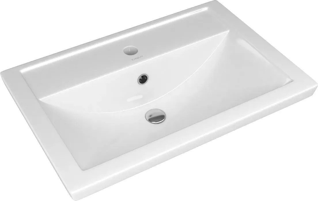 Uncoria Тумба с умывальником Моро 60 2 ящика + Kirovit Фостер 60 (светлый камень)