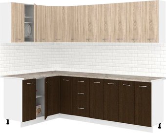 Готовая кухня Кортекс-мебель Корнелия Лира 1.5x2.5 (дуб сонома/венге/марсель)