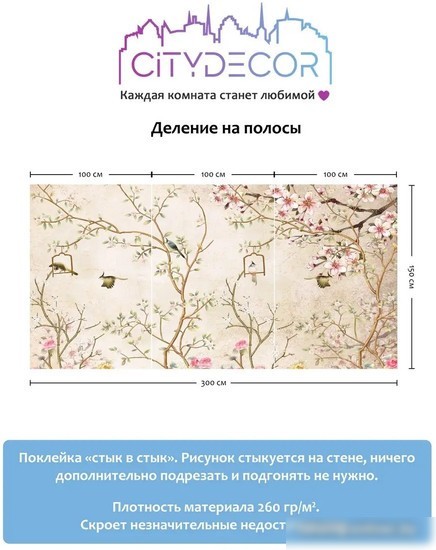 Фотообои Citydecor Абстракция 60 300x150