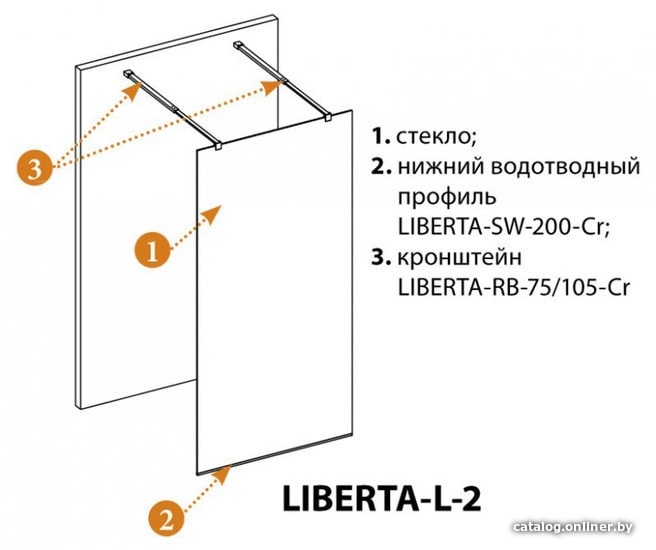 Душевая стенка Cezares LIBERTA-L-2-110-BR-Cr