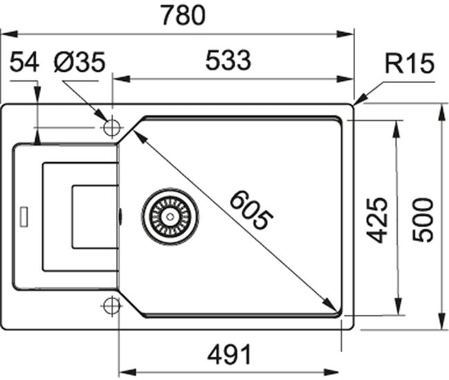 Кухонная мойка Franke UBG 611-78L (графит)