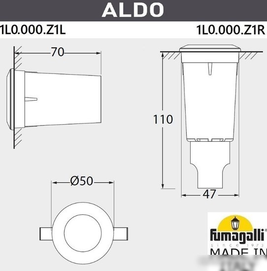 Садовый светильник Fumagalli Aldo 1L0.000.000.AXZ1L