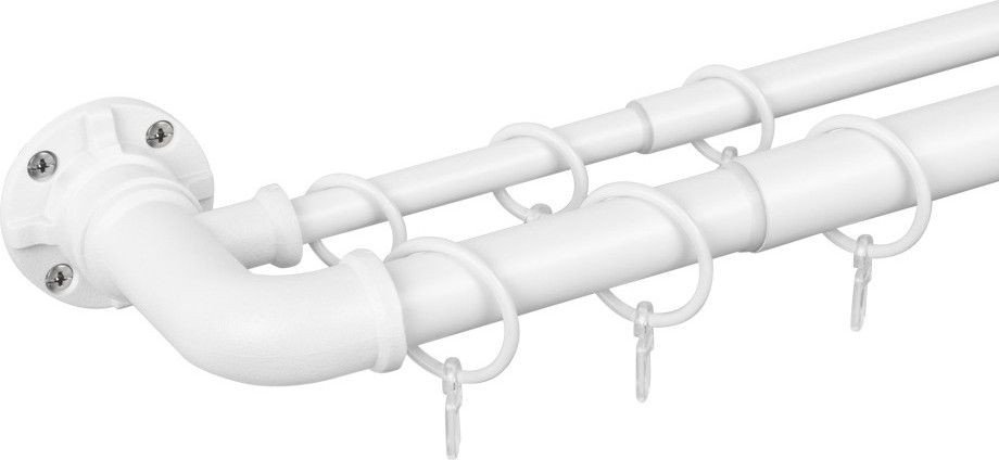 Карниз для штор UG Home Раздвижной 2-рядный 2КР-153-360-БЛ (белый, 1.53-3.6м)