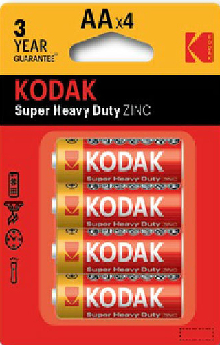 Батарейка Kodak Super Heavy Duty Zinc AA R6-4BL 4 шт