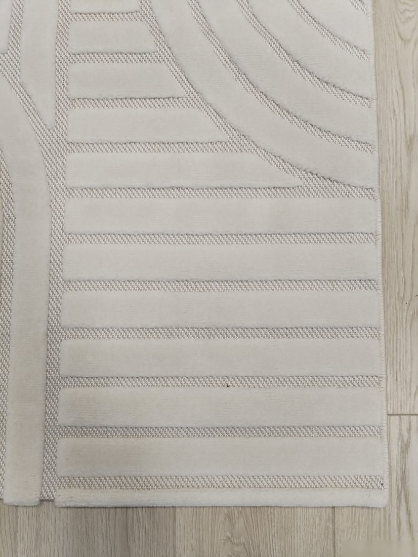 Ковер для жилой комнаты Radjab Carpet Сканди Сизаль Прямоугольник 10946A (1.5x2.5, Krem/Krem)