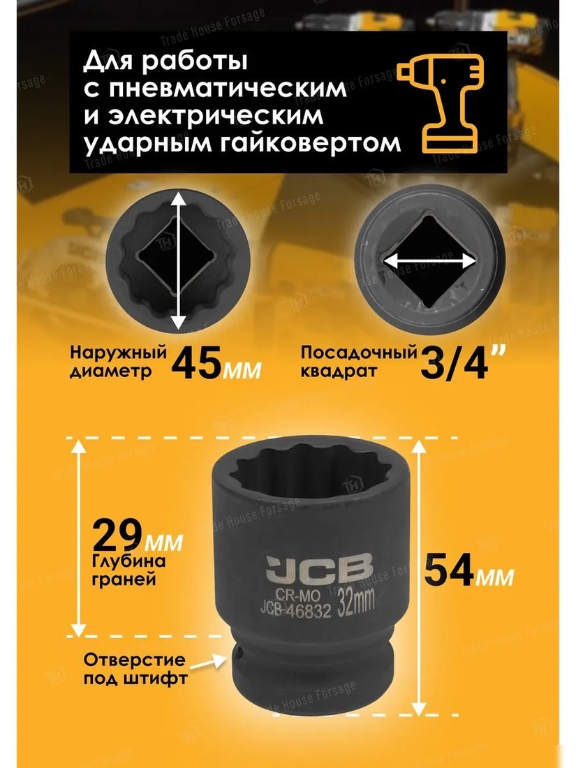 Головка слесарная JCB -46832 (59851)
