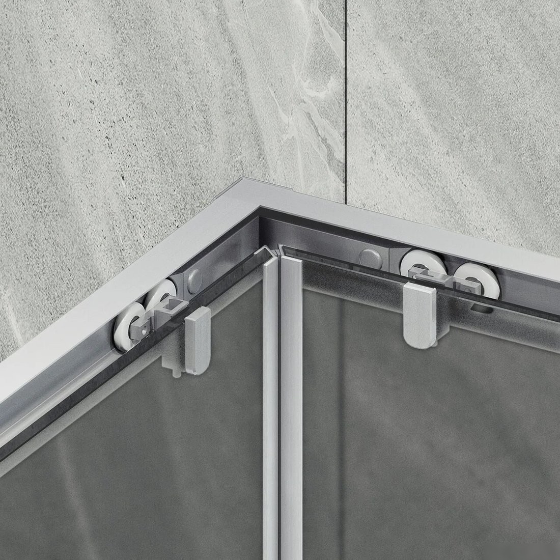 Душевой уголок MaybahGlass MGY-1329-5 (графит матовый стекло/хром матовый)