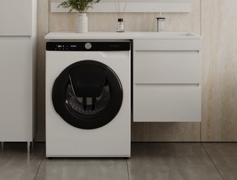 Symbolite Тумба с умывальником Даллас 110 Люкс Plus + Даллас 110x48 (подвесная, правый, эмаль белый)