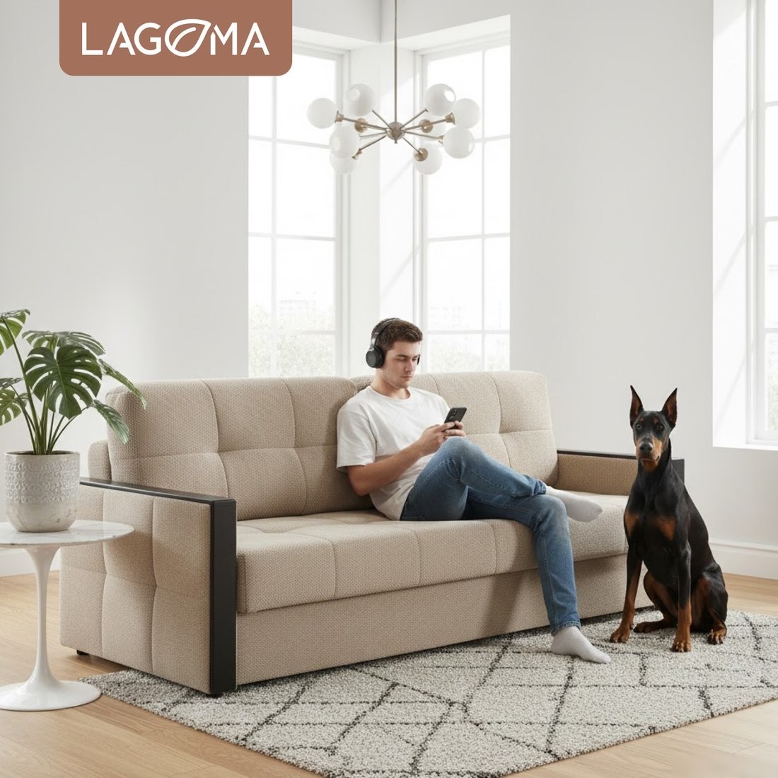 Диван Lagoma Риано (Citar N 01 Sand/венге)